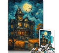 1000 Piece Jigsaw Puzzle for Adults Teens Halloween Skeleton Landscape,Educational Games Home Decoration for Is Ideal As A Gift for The Whole Family 38x26cm