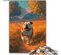 1000 Piece Jigsaw Puzzle for Adults Teens Happy English Bulldog, Help The Brain Exercise Addictive Toys to Cultivate Patience Perfect Decoration (Size 50x75cm)