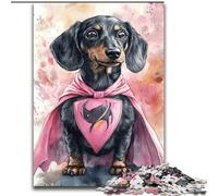 1000 Piece Jigsaw Puzzle for Adults Teens Hero Dachshund, Educational Toys Is Ideal As A Gift for The Whole Family (Size 26x38cm)