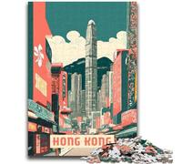 1000 Piece Jigsaw Puzzle for Adults Teens Hong Kong 1000 Pieces for Adults,Challenging Game Gifts for Is Ideal As A Gift for The Whole Family (26x38cm)
