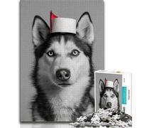 1000 Piece Jigsaw Puzzle for Adults Teens Husky Playing with Toilet Paper 1000 Pieces for Adults,Challenging Game Gifts for Is Ideal As A Gift for The Whole Family 38x26cm