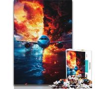 1000 Piece Jigsaw Puzzle for Adults Teens Ice And Fire Sports Car,Help The Brain Exercise Addictive Toys to Cultivate Patience Wall Decoration (38x26cm)