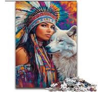 1000 Piece Jigsaw Puzzle for Adults Teens Indian Princess,Challenging Game And Family Play with Matching Poster And Trivia Sheet 38x26cm