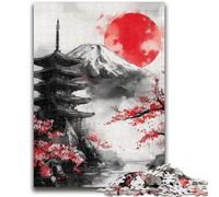 1000 Piece Jigsaw Puzzle for Adults Teens Japanese Temple Cherry Blossoms Puzzles for Adults,Stress Reliever Difficult Challenge Unique Home Decor And Gifts (50x75cm)