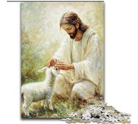 1000 Piece Jigsaw Puzzle for Adults Teens Jesus And The Sheep, Suitable for People Aged 14 And Above Challenging To Complete But Fun And Humorous Great Gift (Size 26x38cm)
