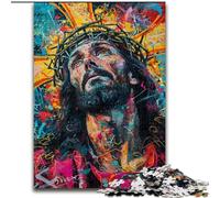 1000 Piece Jigsaw Puzzle for Adults Teens Jesus Graffiti,Help The Brain Exercise Addictive Toys to Cultivate Patience Wall Decoration 50x75cm