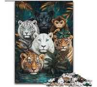 1000 Piece Jigsaw Puzzle for Adults Teens Jungle Animals, Family Game for And Unique Home Decor And Gifts for Age 14 26x38cm