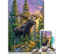 1000 Piece Jigsaw Puzzle for Adults Teens Jungle Moose 1000 Pieces for Adults,Secret Santa Gifts for Age 14 Years Up (size 38x26cm)