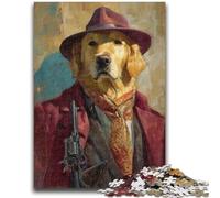 1000 Piece Jigsaw Puzzle for Adults Teens Killer Golden Retriever Adult Jigsaw,for Educational Game Challenge Toy Birthday Present, Gifts, Wall Art (26x38cm)