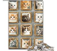 1000 Piece Jigsaw Puzzle for Adults Teens Kitten Collage, Help The Brain Exercise Addictive Toys to Cultivate Patience Perfect Decoration (Size 50x75cm)