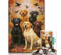 1000 Piece Jigsaw Puzzle for Adults Teens Labrador Family 1000 Pieces for Adults,Birthday Present, Gifts, Wall Art for Ages 14+ (size 75x50cm)