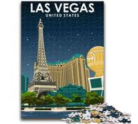 1000 Piece Jigsaw Puzzle for Adults Teens Las Vegas USA Travel 1000 Pieces for Adults,Challenging Game Gifts for Is Ideal As A Gift for The Whole Family (26x38cm)