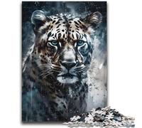 1000 Piece Jigsaw Puzzle for Adults Teens Leopard Portrait Painting for And 14 Years And over Impossible Game Christmas Birthday Gift 50x75cm