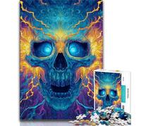 1000 Piece Jigsaw Puzzle for Adults Teens Lightning Skeleton,Educational Games Home Decoration Birthday Present,Gifts,Wall Art (75x50cm)