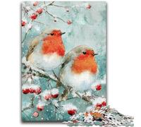1000 Piece Jigsaw Puzzle for Adults Teens Little Red Robins Jigsaw,Family Entertainment Toys with Matching Poster And Trivia Sheet (26x38cm)