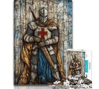 1000 Piece Jigsaw Puzzle for Adults Teens Medieval Knight Paintings 1000 Piece Puzzle,is Ideal As Gifts for The Whole Family for Age 14 (size 38x26cm)