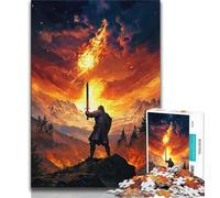1000 Piece Jigsaw Puzzle for Adults Teens Medieval Majestic Knight,Educational Games Home Decoration for Is Ideal As A Gift for The Whole Family 38x26cm