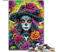 1000 Piece Jigsaw Puzzle for Adults Teens Mexican Skull Girls Challenging To Complete But Fun And Humorous with Matching Poster And Trivia Sheet 26x38cm