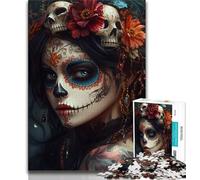 1000 Piece Jigsaw Puzzle for Adults Teens Mexican Skull Girls,Help The Brain Exercise Addictive Toys to Cultivate Patience Enhance Memory 75x50cm