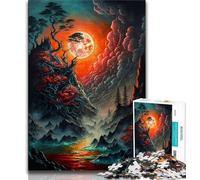 1000 Piece Jigsaw Puzzle for Adults Teens Misty Lunar Eclipse 1000 Piece Jigsaw,is Ideal As Gifts for The Whole Family Suitable for And 14 (size 38x26cm)