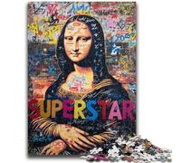 1000 Piece Jigsaw Puzzle for Adults Teens Mona Lisa Is Funny Teenager Jigsaw,Educational Games Home Decoration Birthday Present, Gifts, Wall Art (26x38cm)