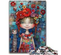 1000 Piece Jigsaw Puzzle for Adults Teens Mosaic Art Whimsical Girl Help The Brain Exercise Addictive Toys to Cultivate Patience Parent-child Interaction 26x38cm