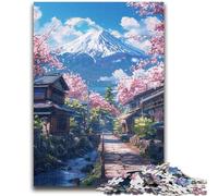 1000 Piece Jigsaw Puzzle for Adults Teens Mount Fuji And Cherry Blossom Teenager Puzzles,Perfect for Game Nights, Colorful Toy for Home Gift (38x26cm)