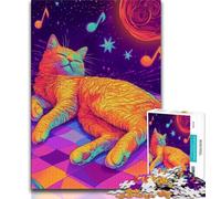 1000 Piece Jigsaw Puzzle for Adults Teens Music Cat 1000 Piece Puzzle,Classic Educational Games Beautiful Decoration 38x26cm