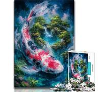 1000 Piece Jigsaw Puzzle for Adults Teens Mysterious Koi, Difficult And Challenge,Birthday Present, Gifts, Wall Art for Ages 14+ 38x26cm