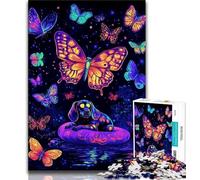 1000 Piece Jigsaw Puzzle for Adults Teens Neon Dachshund 1000 Piece Jigsaw,Challenging Family Activity Games DIY Toy for Home Wall Decor Gifts (size 75x50cm)