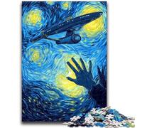 1000 Piece Jigsaw Puzzle for Adults Teens Night Sky Alien Spaceship Puzzles,Staycation Kill Time with Fully Interlocking Randomly Shaped Pieces (75x50cm)