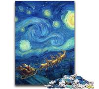 1000 Piece Jigsaw Puzzle for Adults Teens Night Sky Santa Claus 1000 Piece Jigsaw,Stress Reliever Difficult Challenge Secret Santa Gifts (38x26cm)