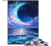 1000 Piece Jigsaw Puzzle for Adults Teens Nighttime Scene, Family Game Stress Reliever Difficult Challenge Enhance Love between Couples (Size 26x38cm)