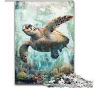 1000 Piece Jigsaw Puzzle for Adults Teens Ocean Turtle, Decompressing Intellectual Educational Toy Is Ideal As Gifts for The Whole Family (Size 26x38cm)
