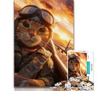 1000 Piece Jigsaw Puzzle for Adults Teens Orange Cat Pilot 1000 Pieces for Adults,learning Educational Is Ideal As A Gift for The Whole Family 75x50cm