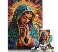1000 Piece Jigsaw Puzzle for Adults Teens Our Lady of Guadalupe Praying 1000 Pieces for Adults,Educational Games Home Decoration Suitable for Desktop Decoration (size 75x50cm)
