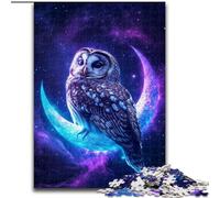 1000 Piece Jigsaw Puzzle for Adults Teens Owl on The Moon, Help The Brain Exercise Addictive Toys to Cultivate Patience Perfect Decoration (Size 50x75cm)