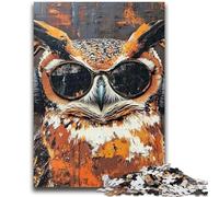 1000 Piece Jigsaw Puzzle for Adults Teens Owl with Headphones 1000 Pieces for Adults,learning Educational Is Ideal As A Gift for The Whole Family (26x38cm)