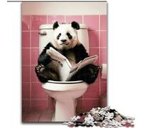 1000 Piece Jigsaw Puzzle for Adults Teens Panda on The Toilet Learning Educational Toys Family Games Birthday Present, Gifts (size 50x75cm)