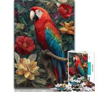 1000 Piece Jigsaw Puzzle for Adults Teens Parrot Flowers Jigsaw,Educational Games Home Decoration Birthday Present, Gifts, Wall Art 38x26cm