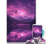 1000 Piece Jigsaw Puzzle for Adults Teens Pink Purple Sky with Mountains Adult Jigsaw,for Educational Game Challenge Toy Birthday Present, Gifts, Wall Art 26x38cm