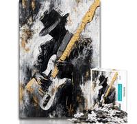 1000 Piece Jigsaw Puzzle for Adults Teens Playing Guitar Oil Painting,Educational Games Home Decoration for Is Ideal As A Gift for The Whole Family 38x26cm