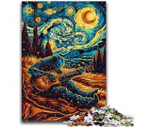1000 Piece Jigsaw Puzzle for Adults Teens Playing Guitar Under The Stars Family Entertainment Toys Educational Game for Birthday, Chrismas for Ages 14+ 26x38cm