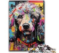 1000 Piece Jigsaw Puzzle for Adults Teens Poodle Graffiti Jigsaw,Family Entertainment Toys with Matching Poster And Trivia Sheet (26x38cm)