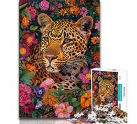 1000 Piece Jigsaw Puzzle for Adults Teens Psychedelic Animal Leopard 1000 Pieces for Adults,Educational Games Home Decoration Suitable for Desktop Decoration (size 75x50cm)