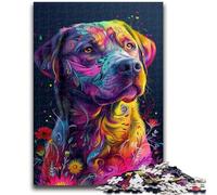 1000 Piece Jigsaw Puzzle for Adults Teens Psychedelic Dog Challenging To Complete But Fun And Humorous Birthday Present, Gifts, Wall Art 26x38cm