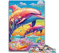 1000 Piece Jigsaw Puzzle for Adults Teens Psychedelic Dolphin 1000 Pieces for Adults,learning Educational Is Ideal As A Gift for The Whole Family (26x38cm)