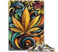 1000 Piece Jigsaw Puzzle for Adults Teens Psychedelic Leaves Challenging To Complete But Fun And Humorous Unique Birthday And Gifts 26x38cm