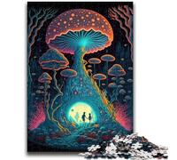 1000 Piece Jigsaw Puzzle for Adults Teens Psychedelic Mushroom Fores Challenging To Complete But Fun And Humorous Educational Game for Birthday 26x38cm