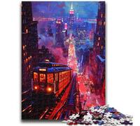 1000 Piece Jigsaw Puzzle for Adults Teens Psychedelic New York Jigsaw,Staycation Kill Time with Fully Interlocking Randomly Shaped Pieces (50x75cm)